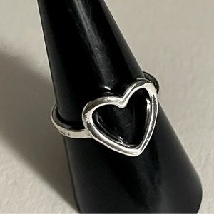 New Sterling Silver Handmade Open Heart Ring Minimalist Petite Boho Valentine’s